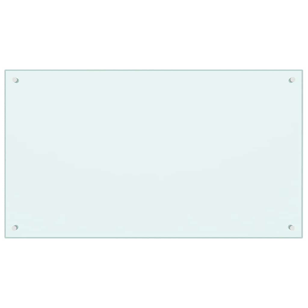 vidaXL Kitchen Backsplash White 100 x 60 cm Tempered Glass