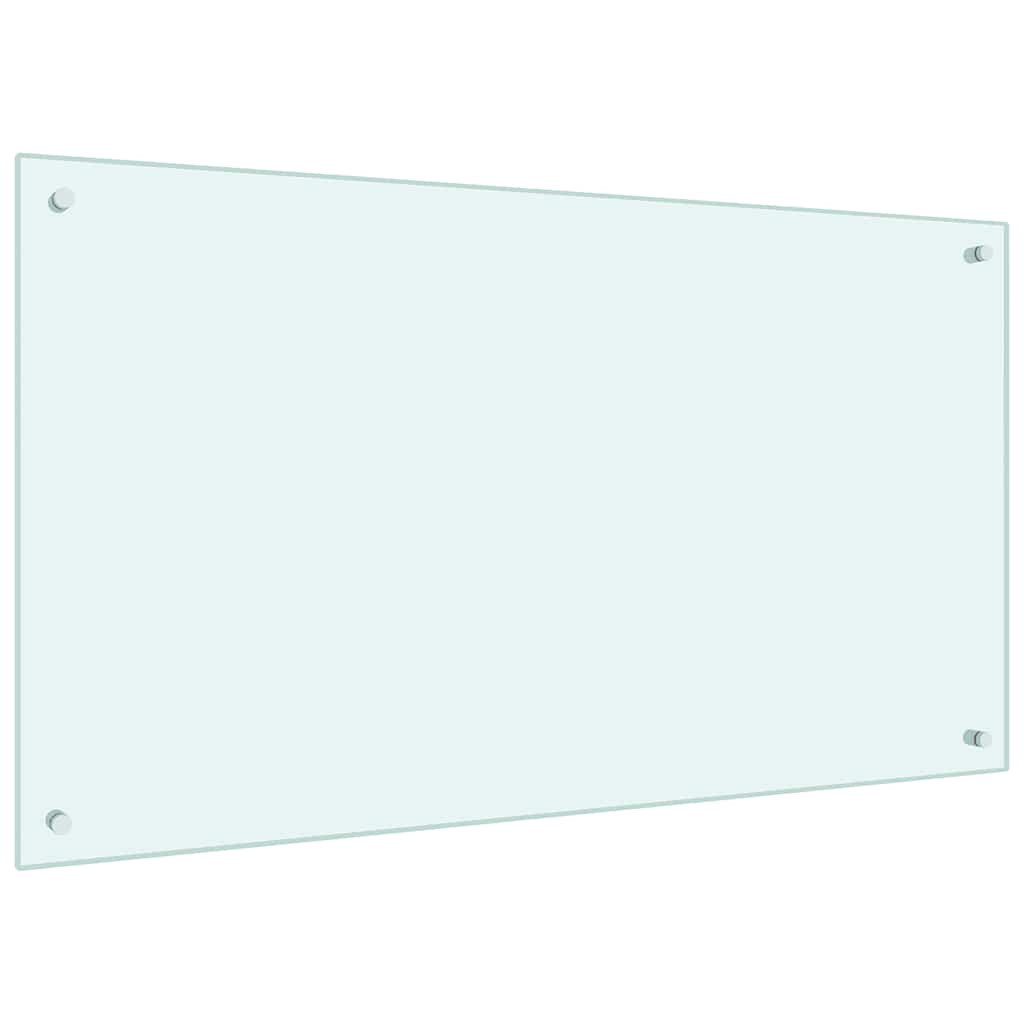 vidaXL Kitchen Backsplash White 100 x 60 cm Tempered Glass