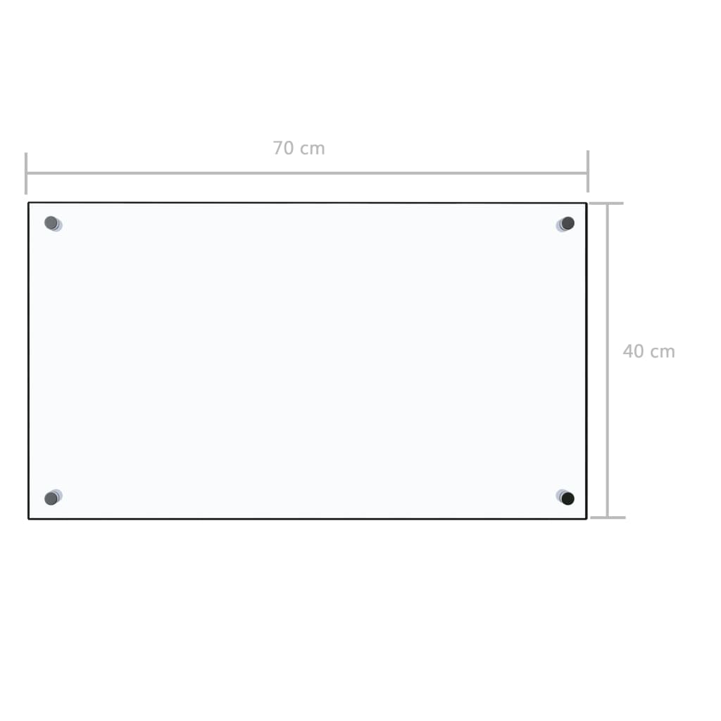 vidaXL Kitchen Backsplash Transparent 70 x 40 cm Tempered Glass