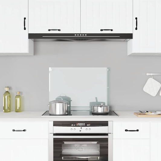 vidaXL Kitchen Backsplash Transparent 70 x 50 cm Tempered Glass