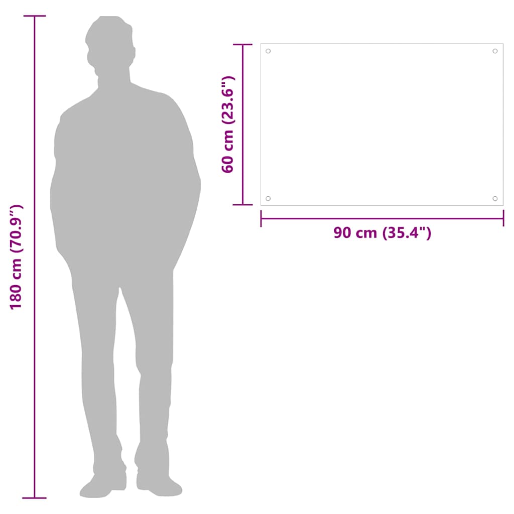 vidaXL Kitchen Backsplash Transparent 90 x 60 cm Tempered Glass