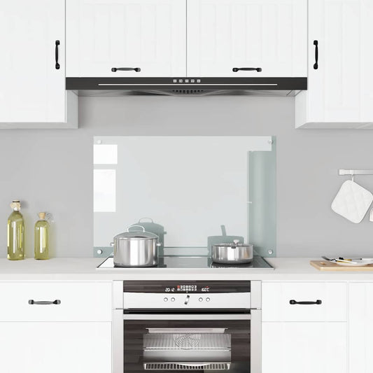 vidaXL Kitchen Backsplash Transparent 90 x 60 cm Tempered Glass