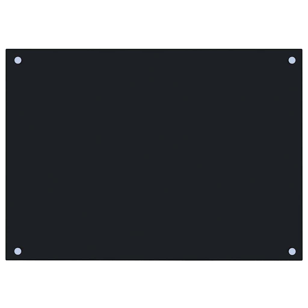 vidaXL Kitchen Backsplash Black 70 x 50 cm Tempered Glass