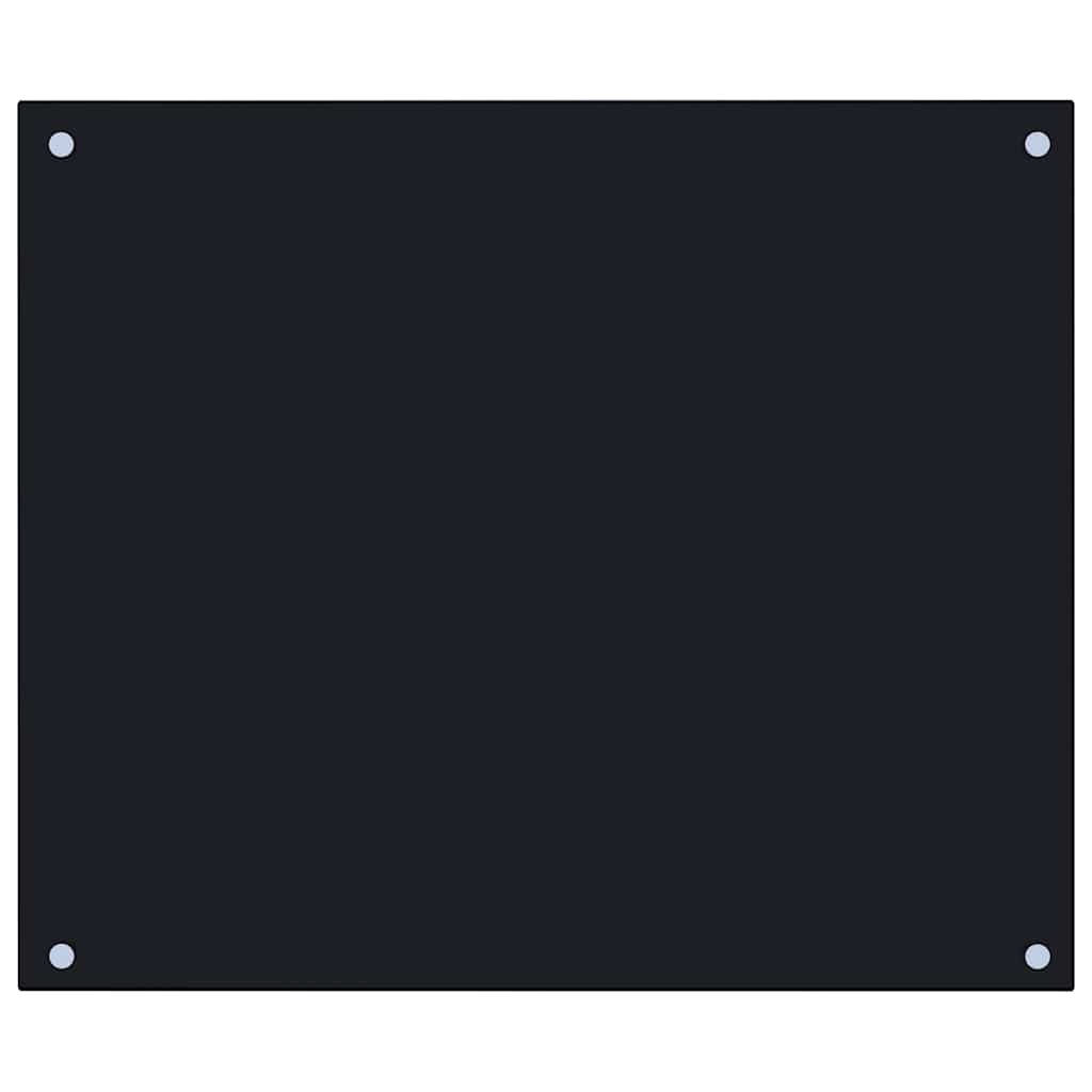 vidaXL Kitchen Backsplash Black 70 x 60 cm Tempered Glass