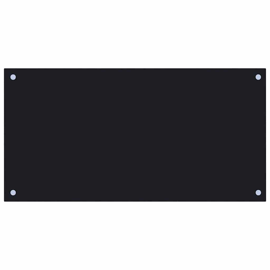 Kitchen Backsplash Black 80 x 40 cm Tempered Glass
