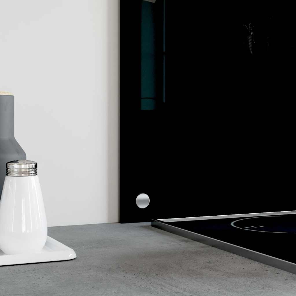 Kitchen Backsplash Black 80 x 40 cm Tempered Glass
