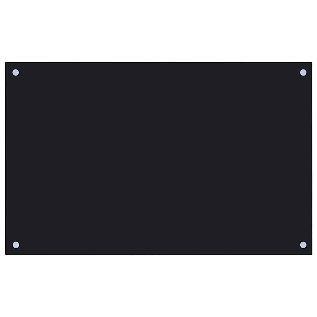 Kitchen Backsplash Black 80 x 50 cm Tempered Glass