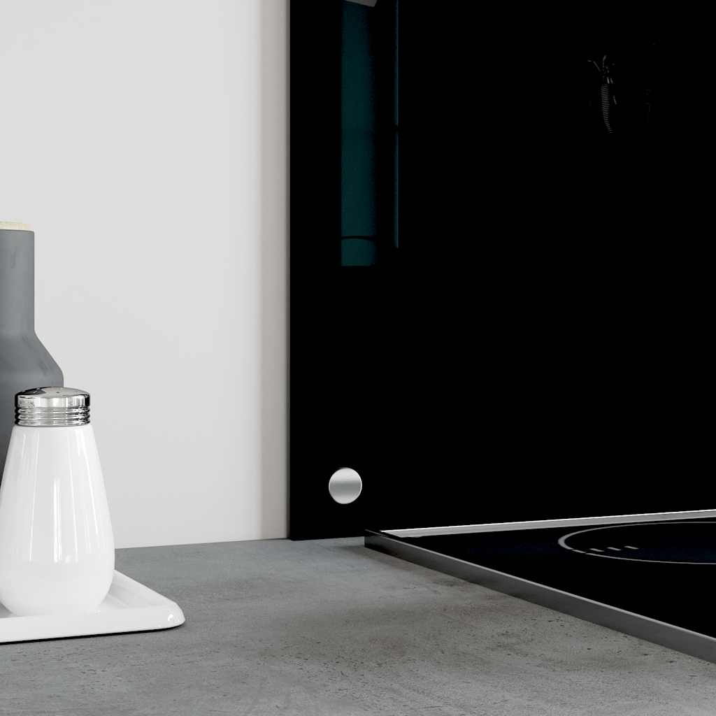 Kitchen Backsplash Black 80 x 50 cm Tempered Glass