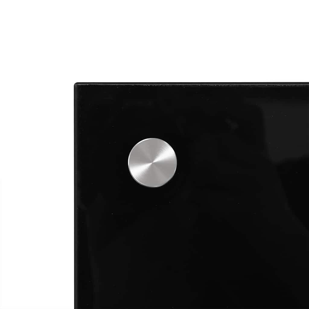 Kitchen Backsplash Black 80 x 50 cm Tempered Glass