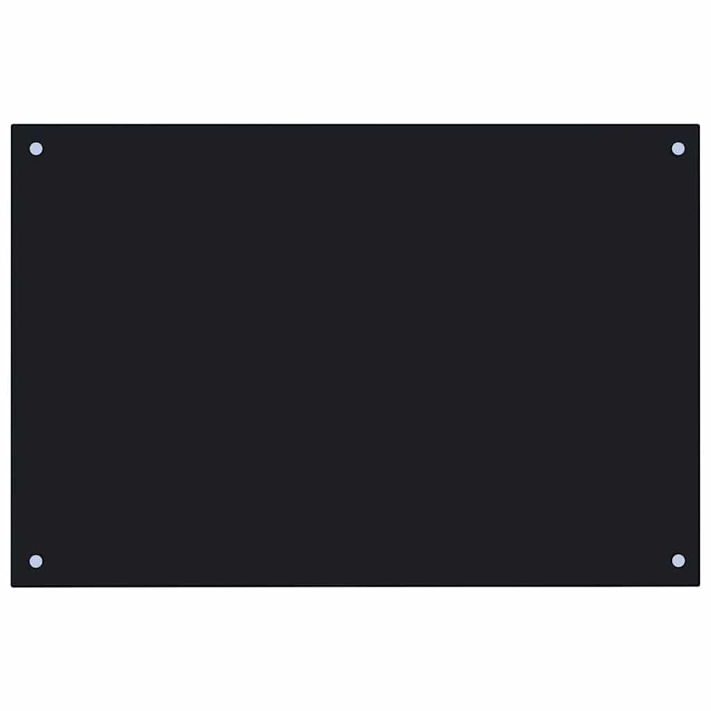 vidaXL Kitchen Backsplash Black 90 x 50 cm Tempered Glass