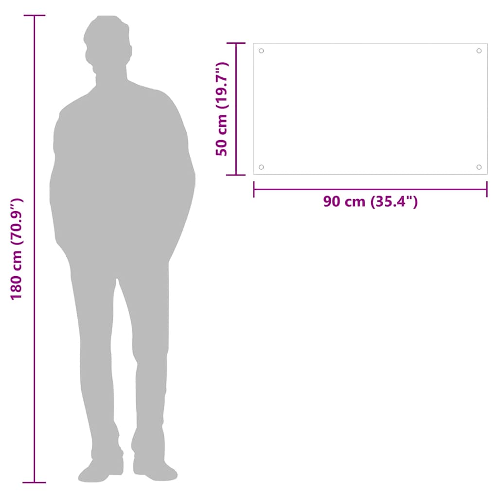 vidaXL Kitchen Backsplash Black 90 x 50 cm Tempered Glass