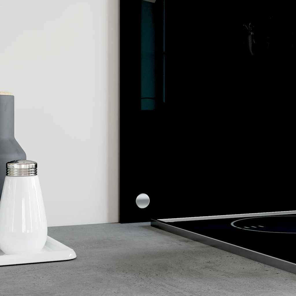 vidaXL Kitchen Backsplash Black 90 x 60 cm Tempered Glass