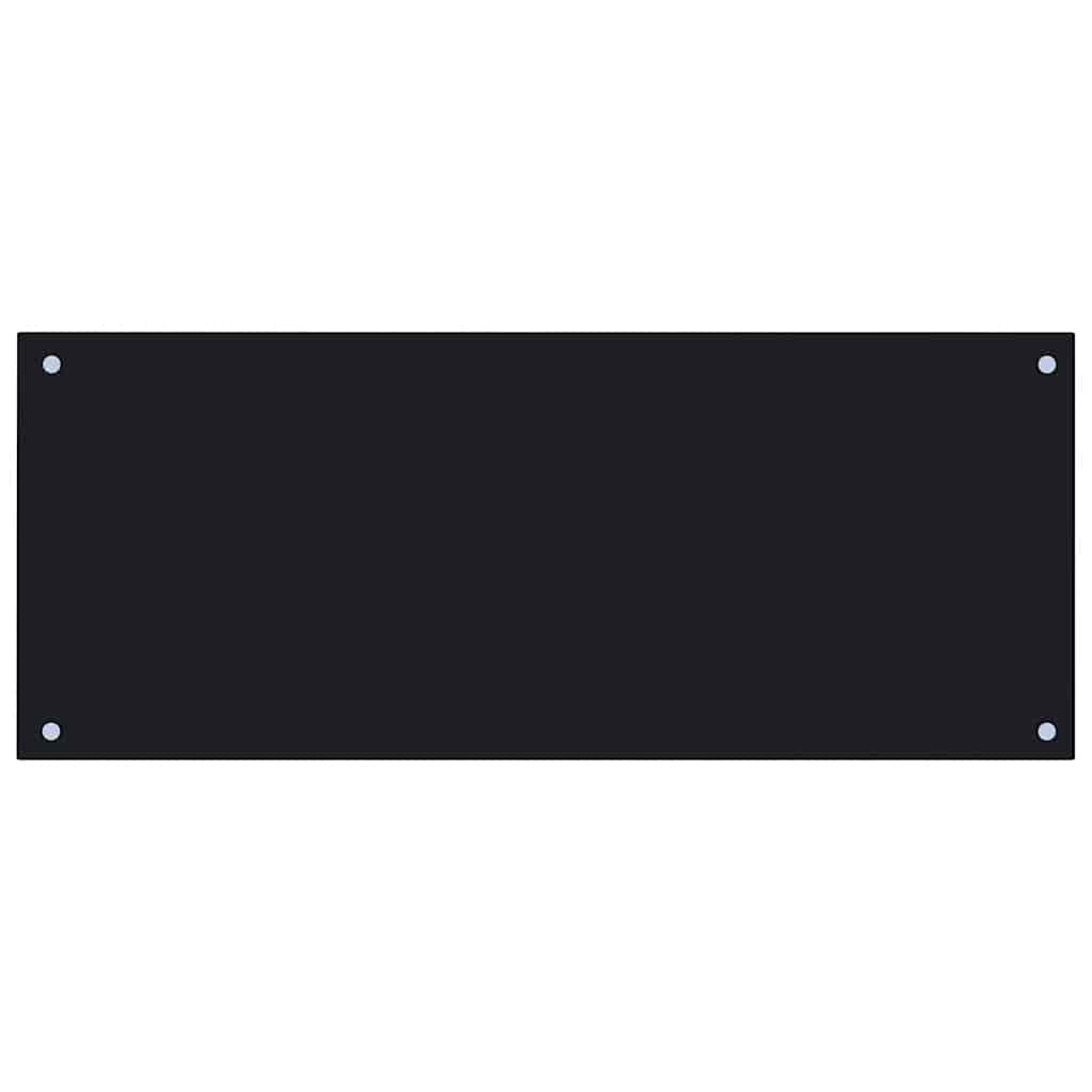 vidaXL Kitchen Backsplash Black 100 x 40 cm Tempered Glass