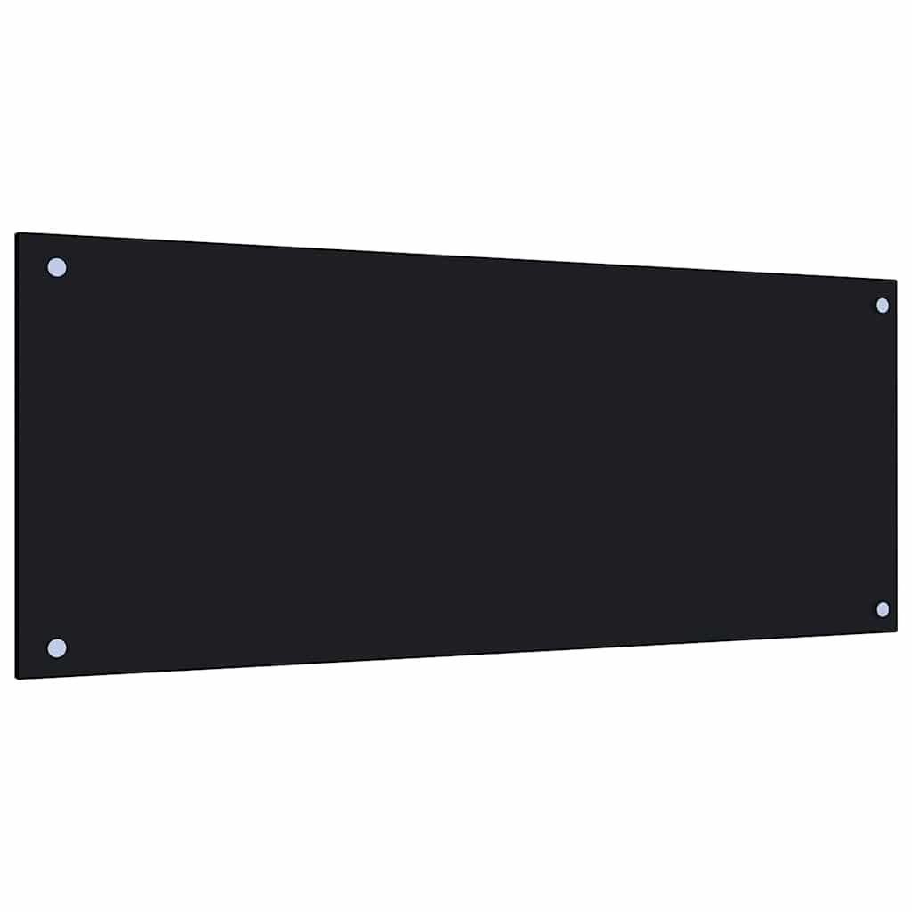 vidaXL Kitchen Backsplash Black 100 x 40 cm Tempered Glass