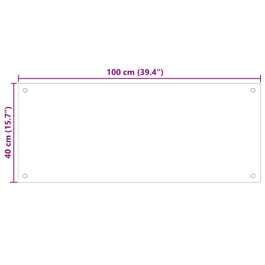 vidaXL Kitchen Backsplash Black 100 x 40 cm Tempered Glass