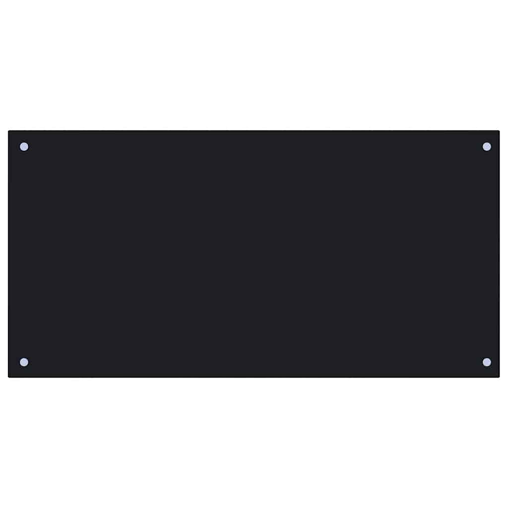 Kitchen Backsplash Black 100 x 50 cm Tempered Glass