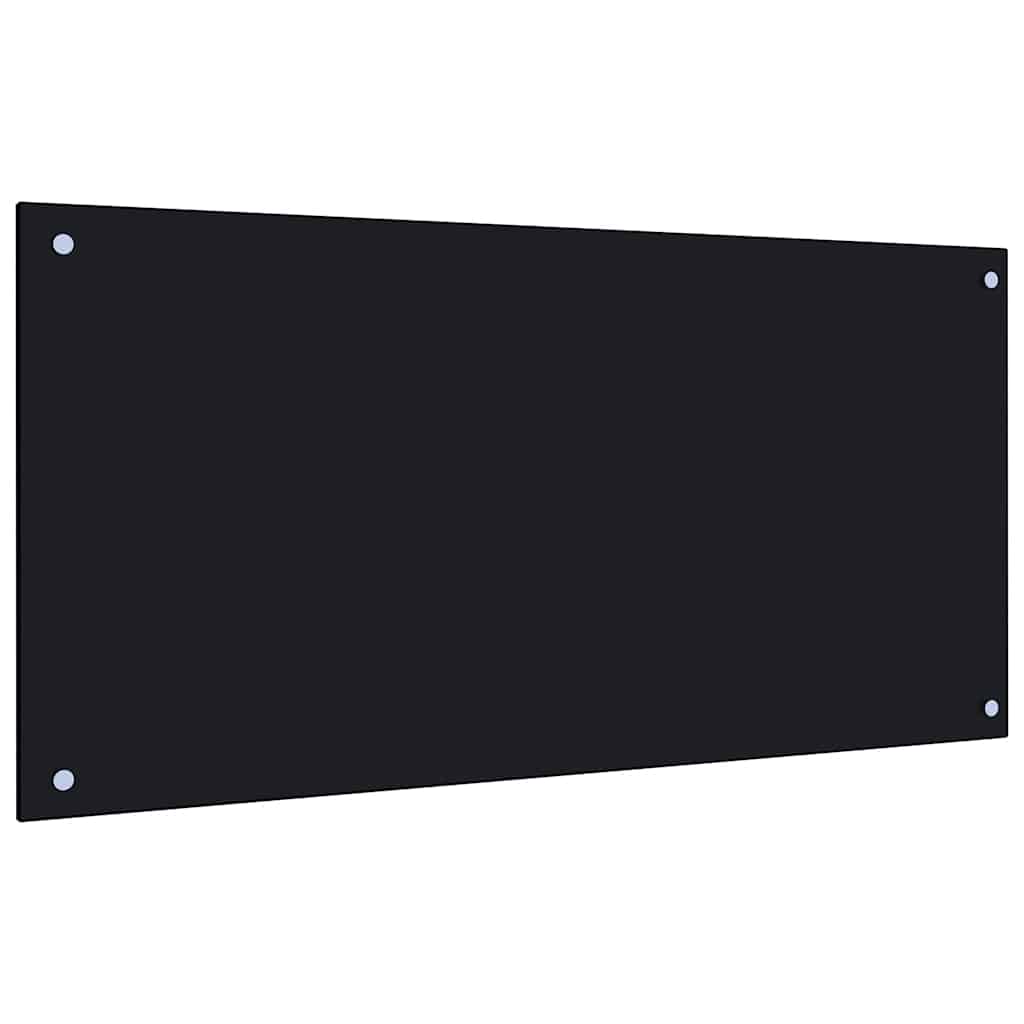 Kitchen Backsplash Black 100 x 50 cm Tempered Glass