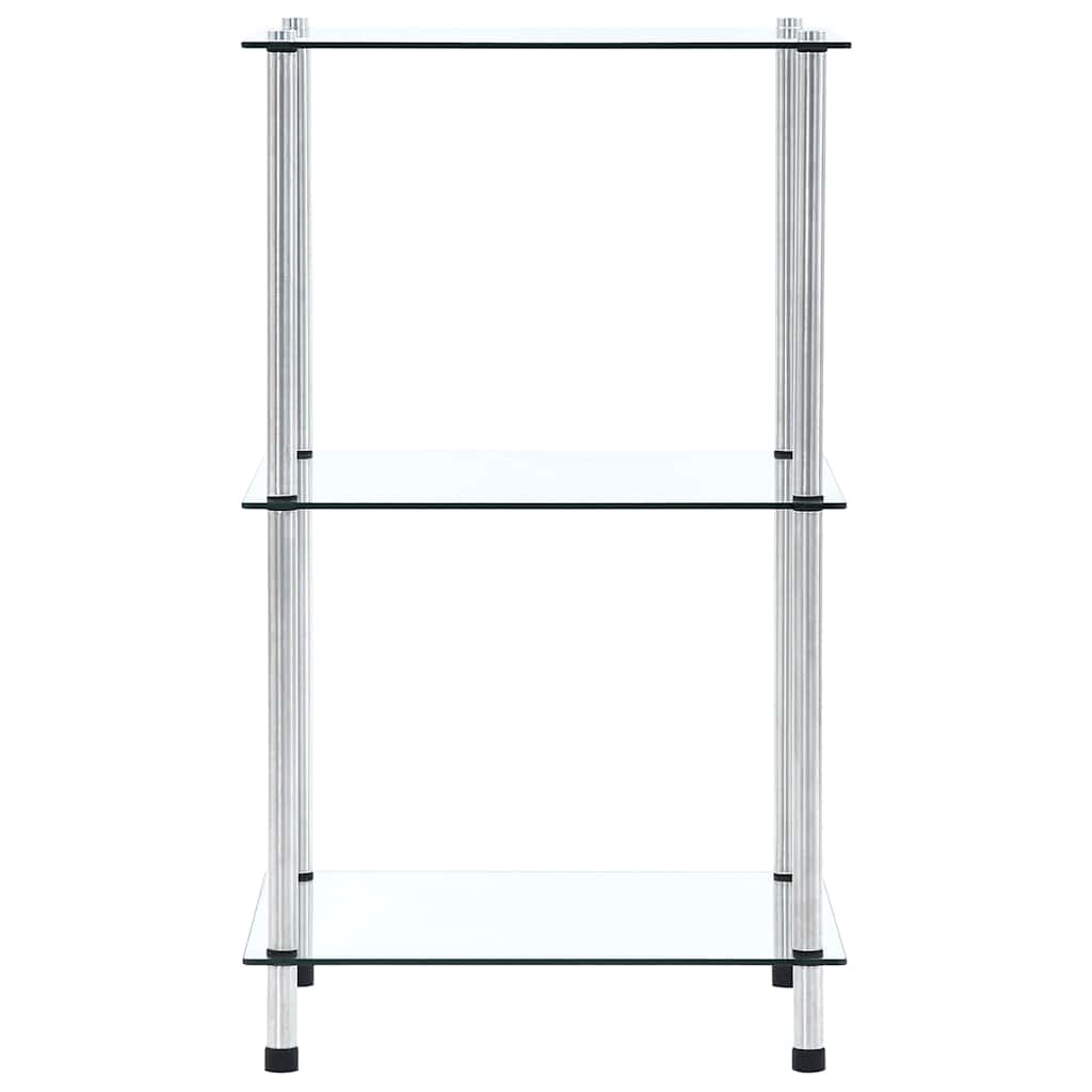 3-Tier Shelf Transparent 40x40x67 cm Tempered Glass