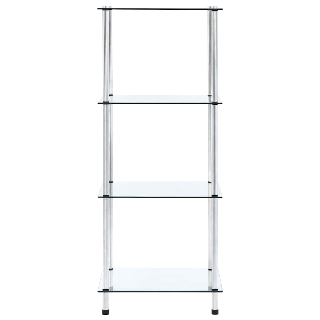 4-Tier Shelf Transparent 40x40x100 cm Tempered Glass