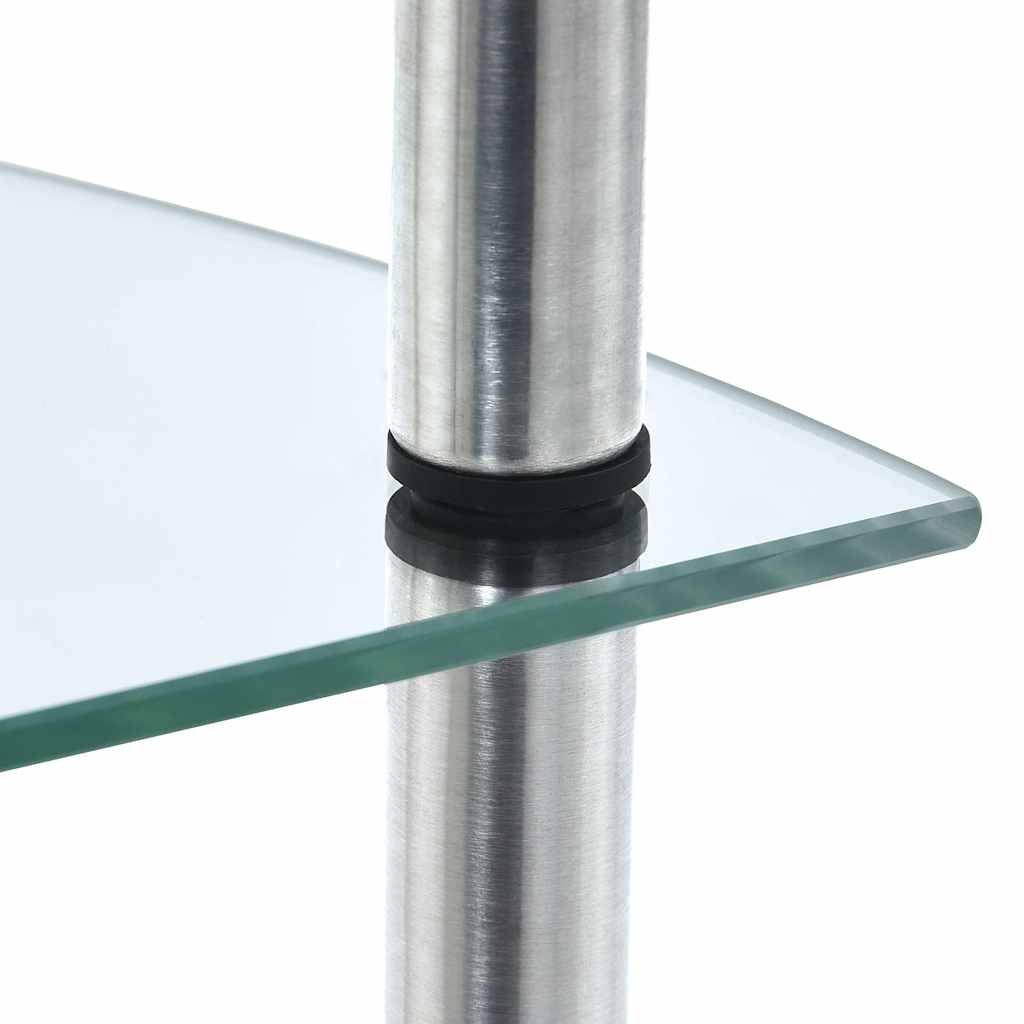 5-Tier Shelf Transparent 30x30x130 cm Tempered Glass