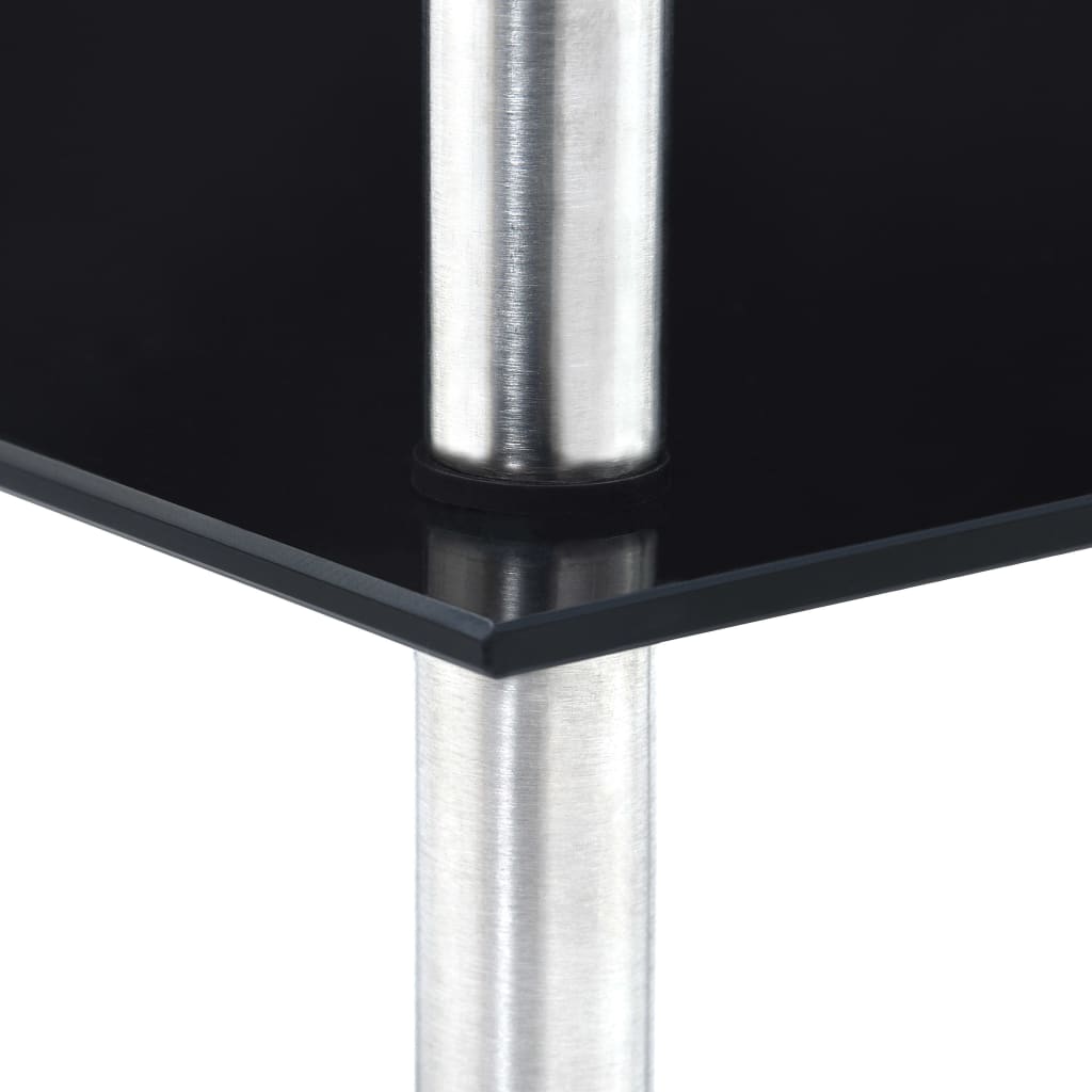 Shelf | Black | Tempered glass and aluminium | 30x30x67 cm | Shelf