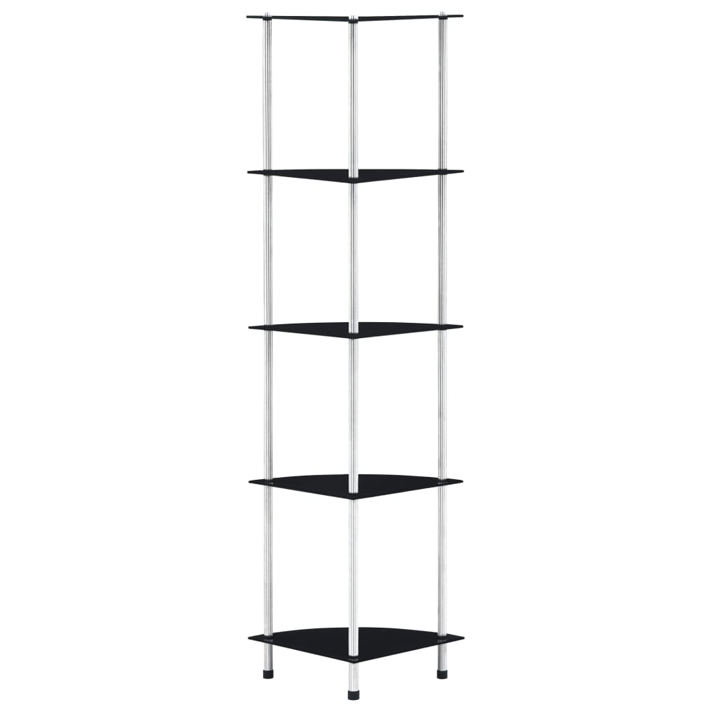 Shelf | Black | Tempered glass | 30x30x130 cm | Shelf | Square | Modern