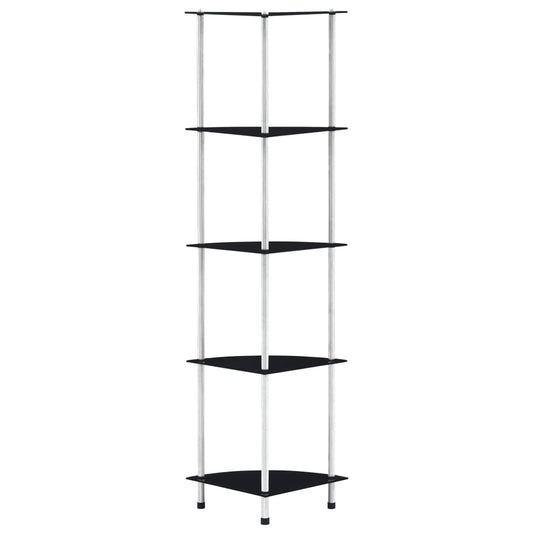 Shelf | Black | Tempered glass | 30x30x130 cm | Shelf | Square | Modern