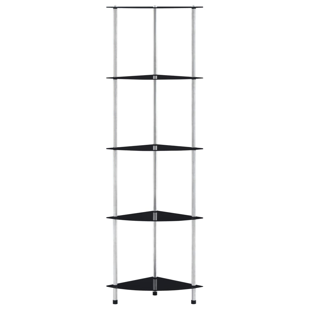 Shelf | Black | Tempered glass | 30x30x130 cm | Shelf | Square | Modern