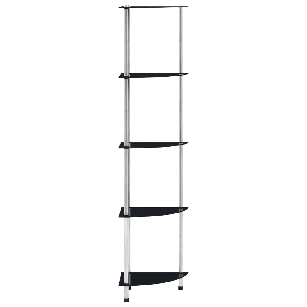 Shelf | Black | Tempered glass | 30x30x130 cm | Shelf | Square | Modern