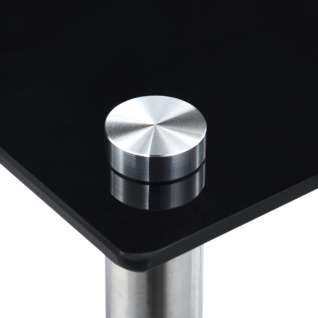 Nesting Table | Set of 3 | Black | Tempered glass and aluminium | 3 sizes