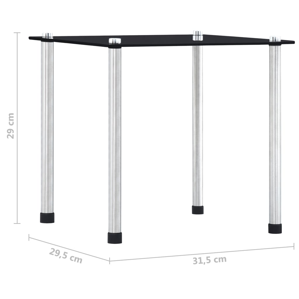 Nesting Table | Set of 3 | Black | Tempered glass and aluminium | 3 sizes