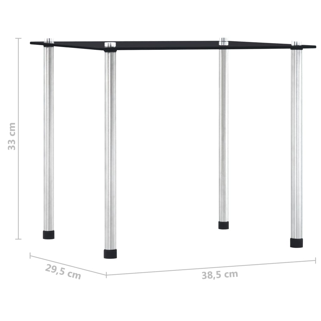 Nesting Table | Set of 3 | Black | Tempered glass and aluminium | 3 sizes