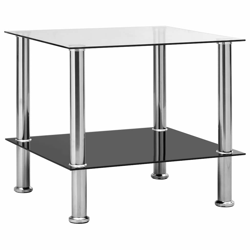 249529 vidaXL Side Table Transparent 45x50x45 cm Tempered Glass