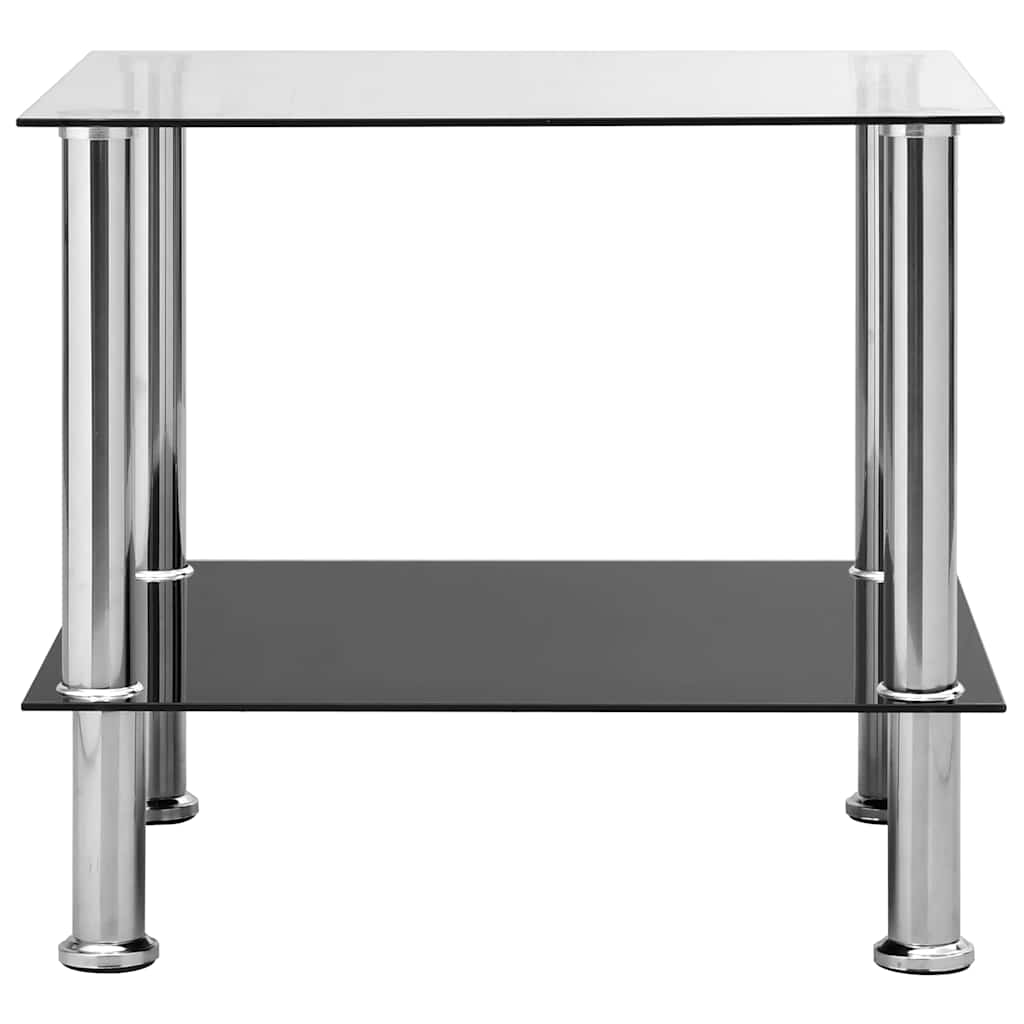 249529 vidaXL Side Table Transparent 45x50x45 cm Tempered Glass