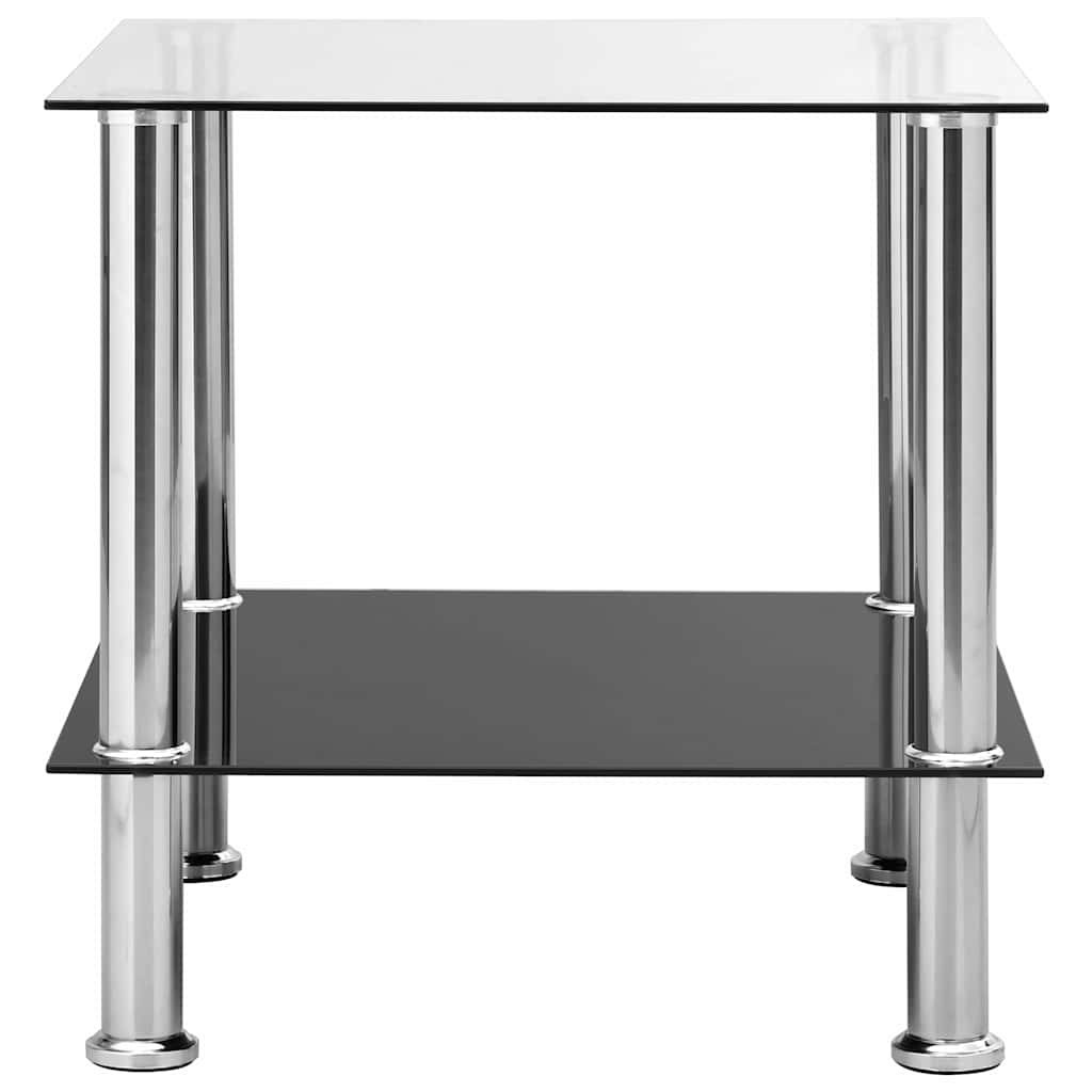 249529 vidaXL Side Table Transparent 45x50x45 cm Tempered Glass