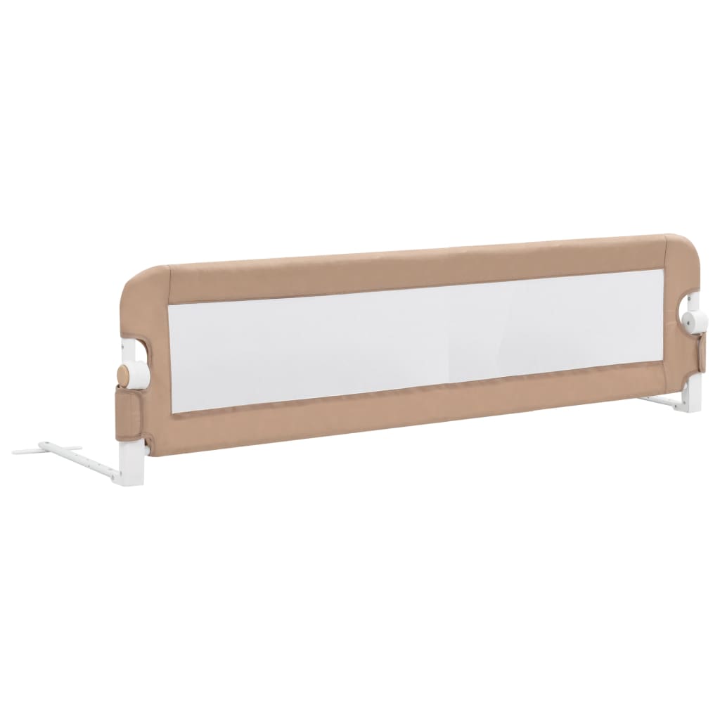 vidaXL Toddler Safety Bed Rail Taupe 150x42 cm Polyester