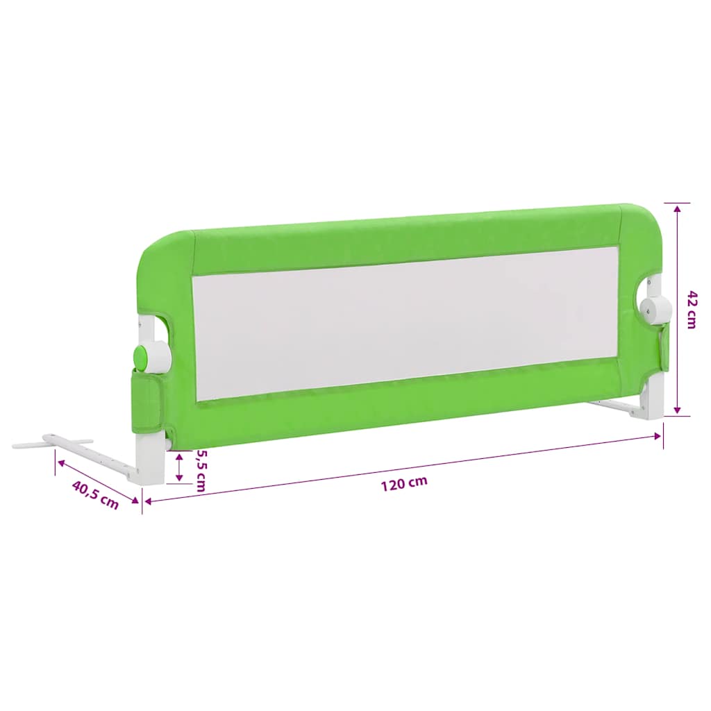 Toddler Safety Bed Rail Green 120x42 cm Polyester