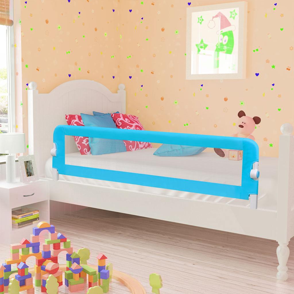 vidaXL Toddler Safety Bed Rail Blue 120x42 cm Polyester