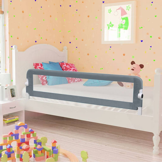 vidaXL Toddler Safety Bed Rail Grey 120x42 cm Polyester