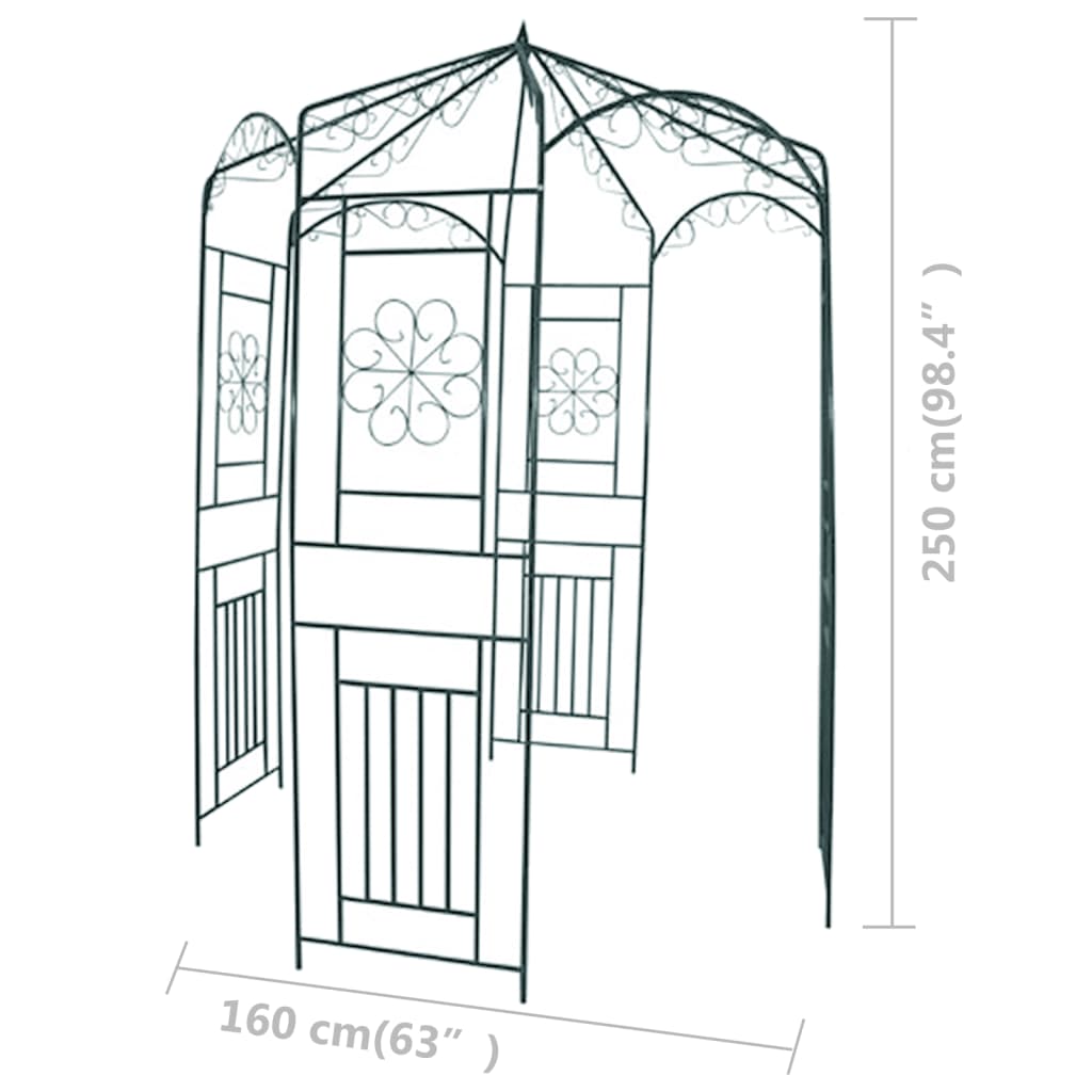 vidaXL Garden Arch 250 cm Dark Green