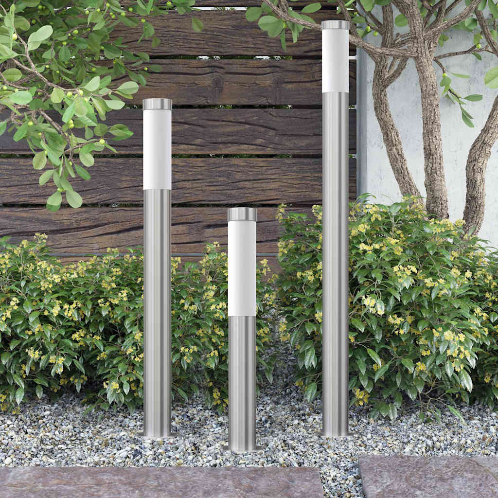 40374 vidaXL Garden Lamp Set 3-piece Waterproof Stainless Steel