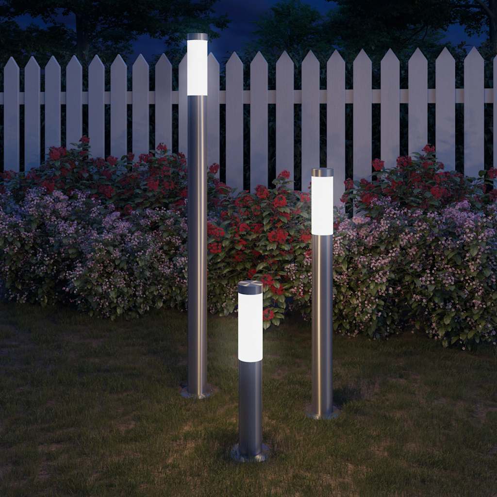 40374 vidaXL Garden Lamp Set 3-piece Waterproof Stainless Steel