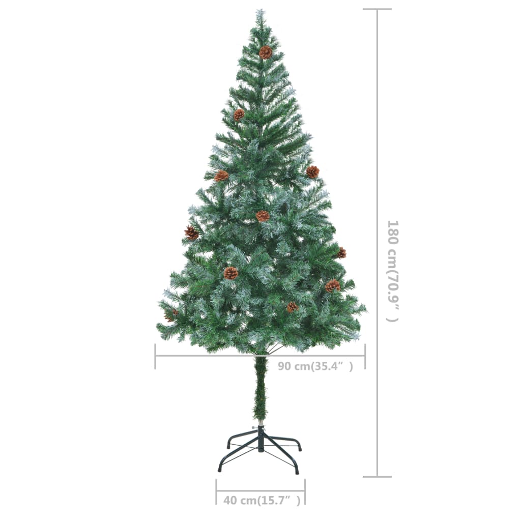 vidaXL Artificial Christmas Tree with Pinecones 180 cm