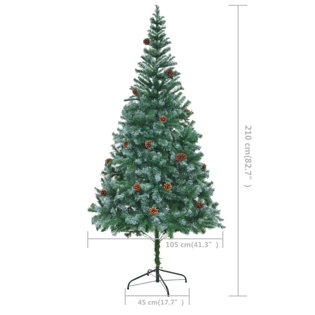 vidaXL Artificial Christmas Tree with Pinecones 210 cm