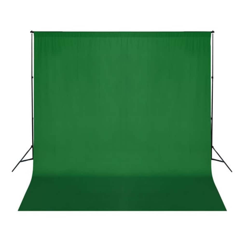 190002 vidaXL Backdrop Cotton without Stand Green 300x300 cm Chroma Key