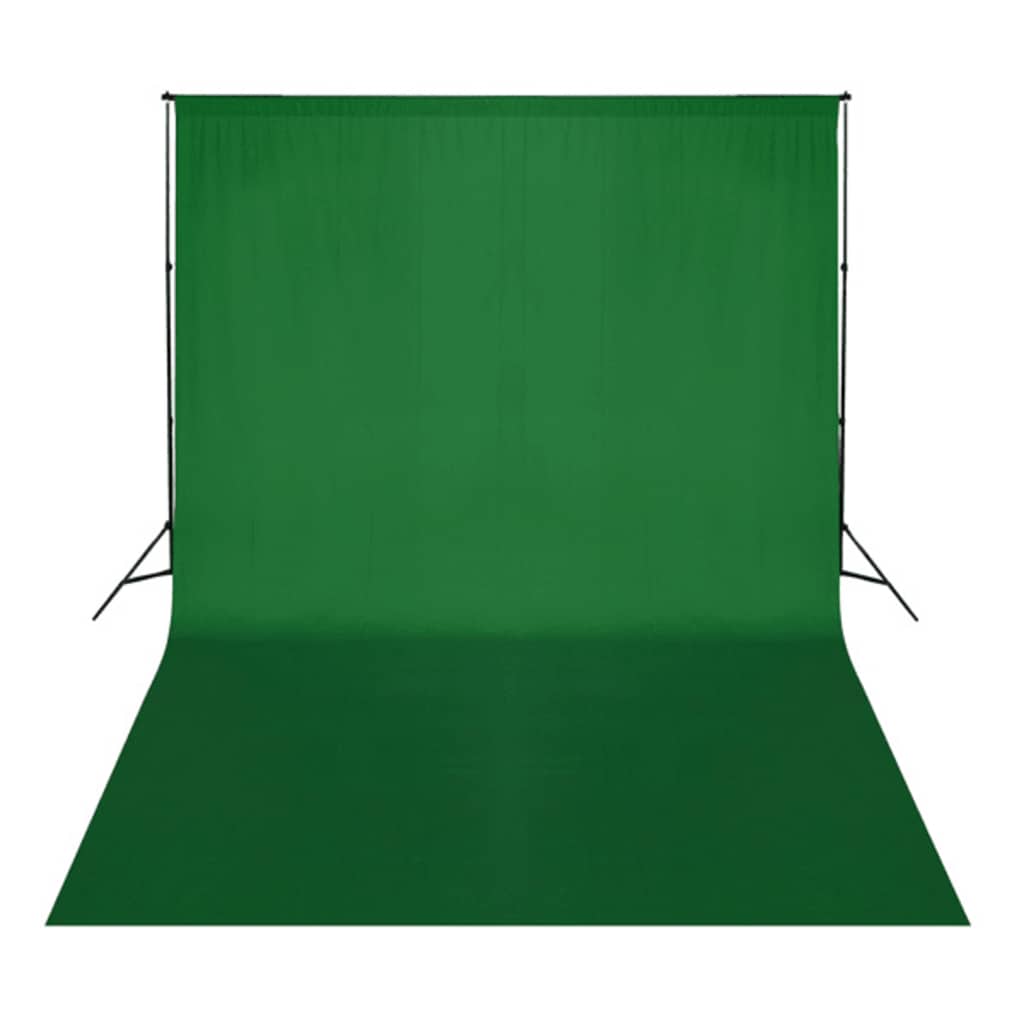 190005 vidaXL Backdrop Cotton without Stand Green 500x300 cm Chroma Key