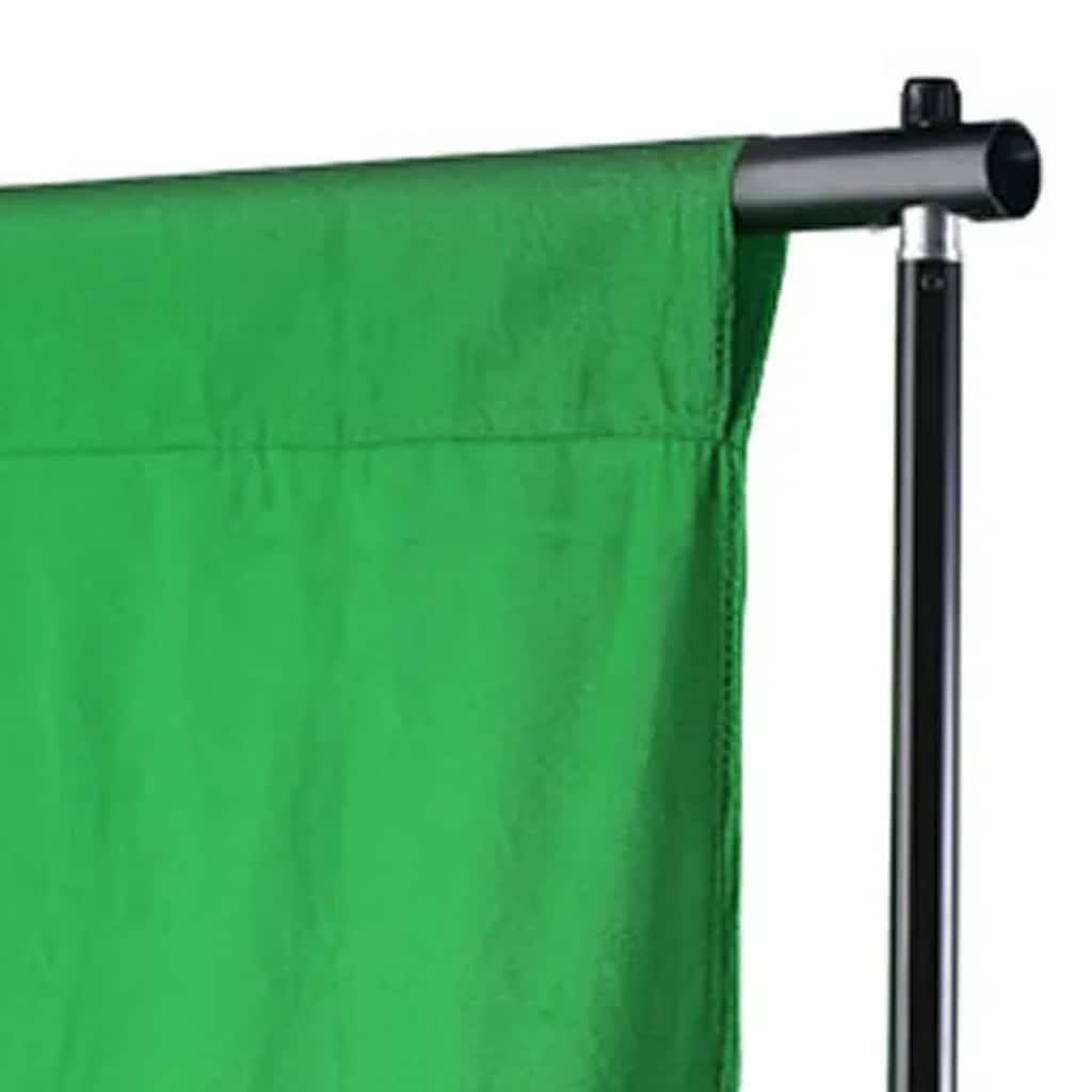 190005 vidaXL Backdrop Cotton without Stand Green 500x300 cm Chroma Key