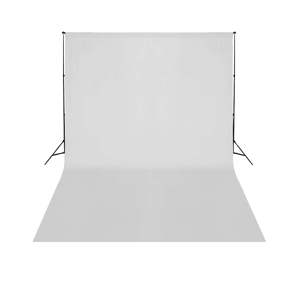 160071 vidaXL Telescopic Background Support System + White Backdrop 3 x 5 m
