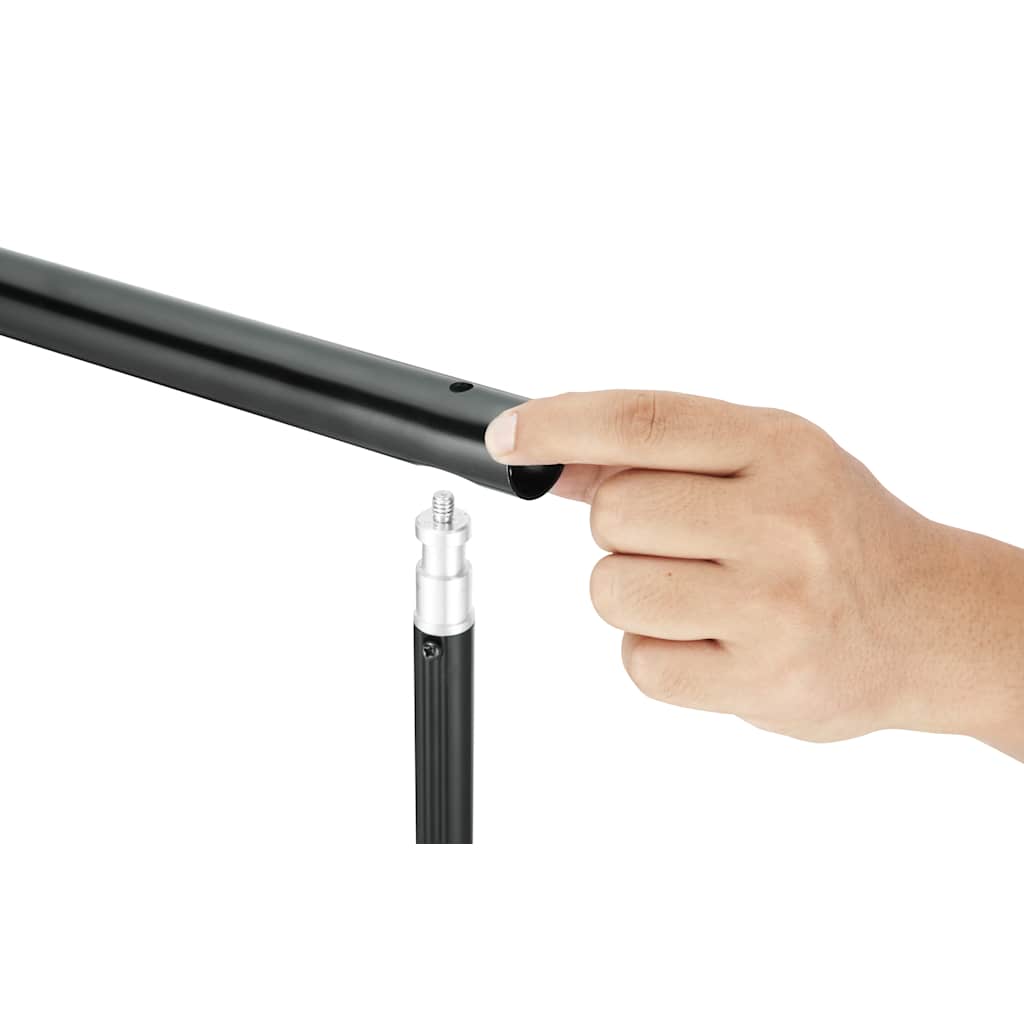 160071 vidaXL Telescopic Background Support System + White Backdrop 3 x 5 m