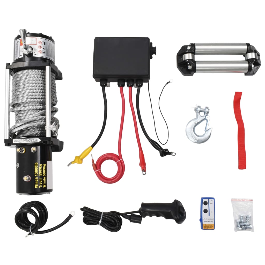 vidaXL Electric Winch 12 V 13000 lbs